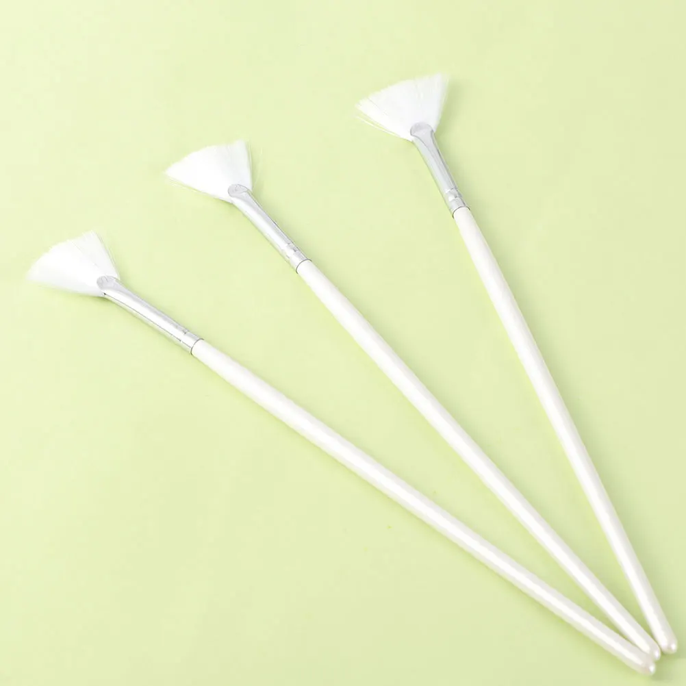 5 uds. Forma de abanico blanco de nailon para diseño ergonómico Facial se adapta a contornos, cepillos para máscara de ojos, cepillos de nailon para máscara, área para la nariz