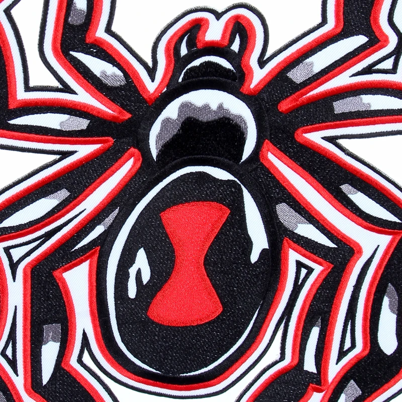 Animal Spider Green Snake Skull Dangerous Large Embroidery Patches For Jacket Back Vest Biker Punk