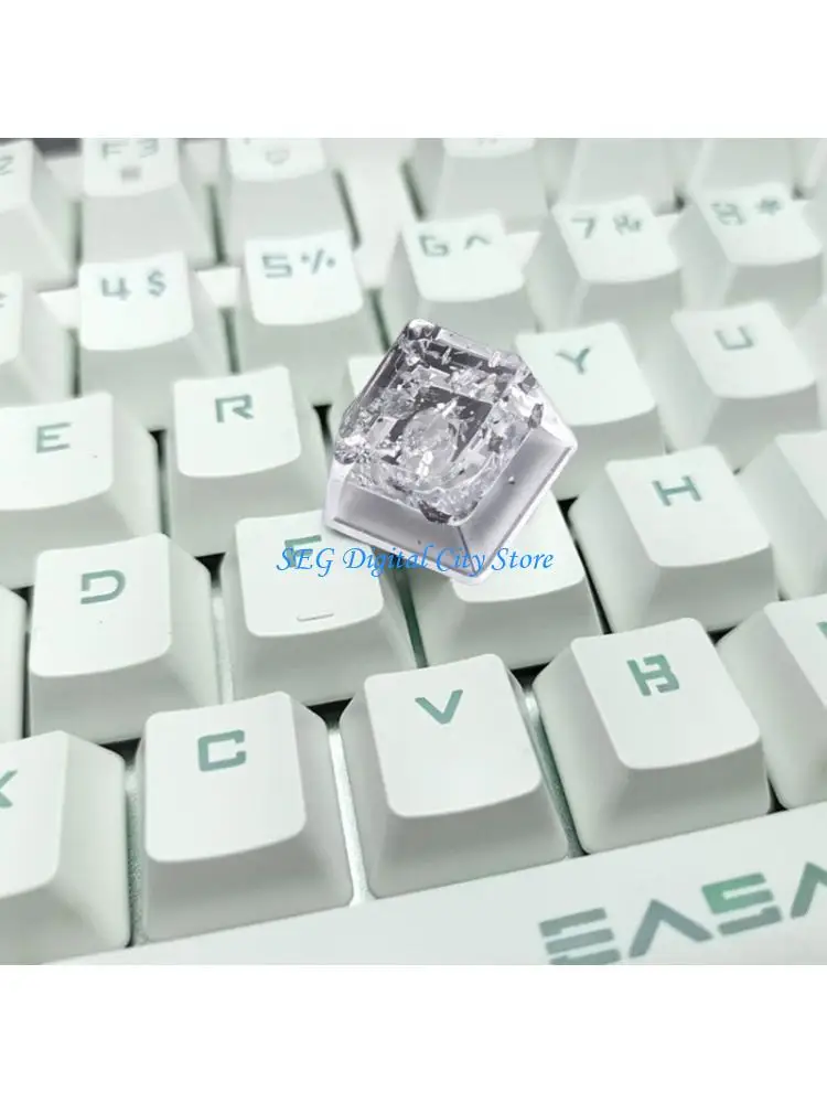

U75B Handmade Silver Foil OEM R4s Profile Resins Keycap for Mechanical Keyboards Translucents Resins Keycap