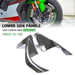 For Kawasaki NINJA ZX-10 R ZX10R 2021 2022 2023 2024 2025 100% Carbon Fiber Lower Side Panels Fairings Motorcycle Accessories