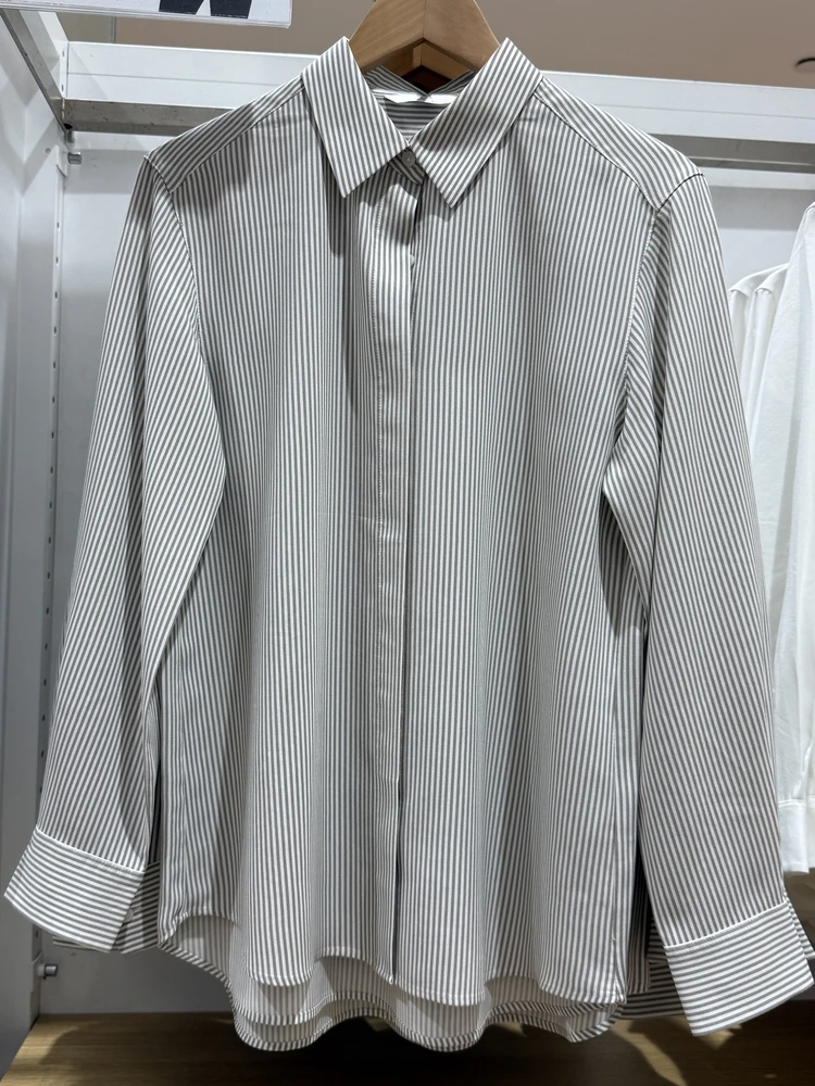 

Women's Cotton Striped Long Sve irt Try Room Air Conditioning Sweater Thin Outerwear Comfortable Loose Fit Commute Sle