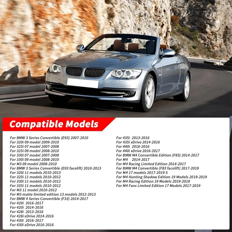 BMWアクティブサンルーフ用ヒンジカバー,e93,335i,m3,m4,f83,2007-2019, 1セットあたり14個