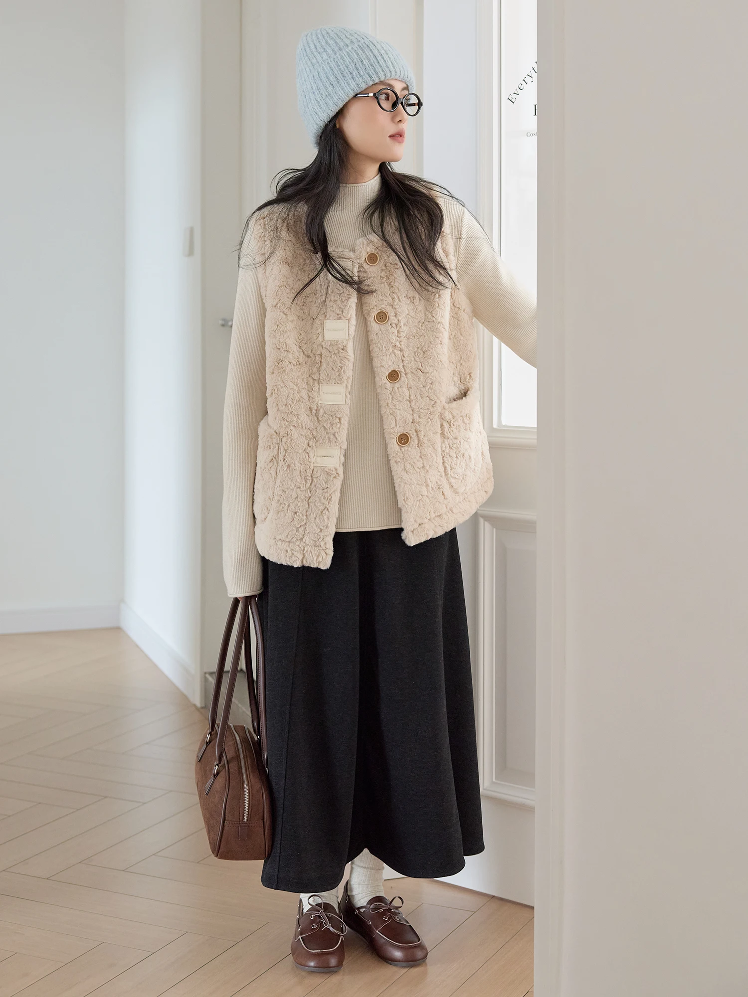 

Thiened мягкий жилет из меха ягненка, женская верхняя одежда, осенне-зимнее свободное меховое и кожаное пальто с Inteated iny Bal Jaet