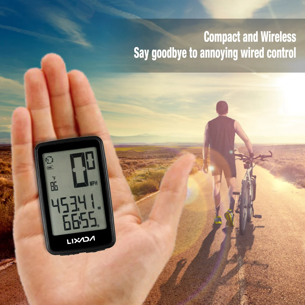 Lixada USB Rechargeable Wireless Bike Cycle Computer with Bicycle Speedometer Odometer