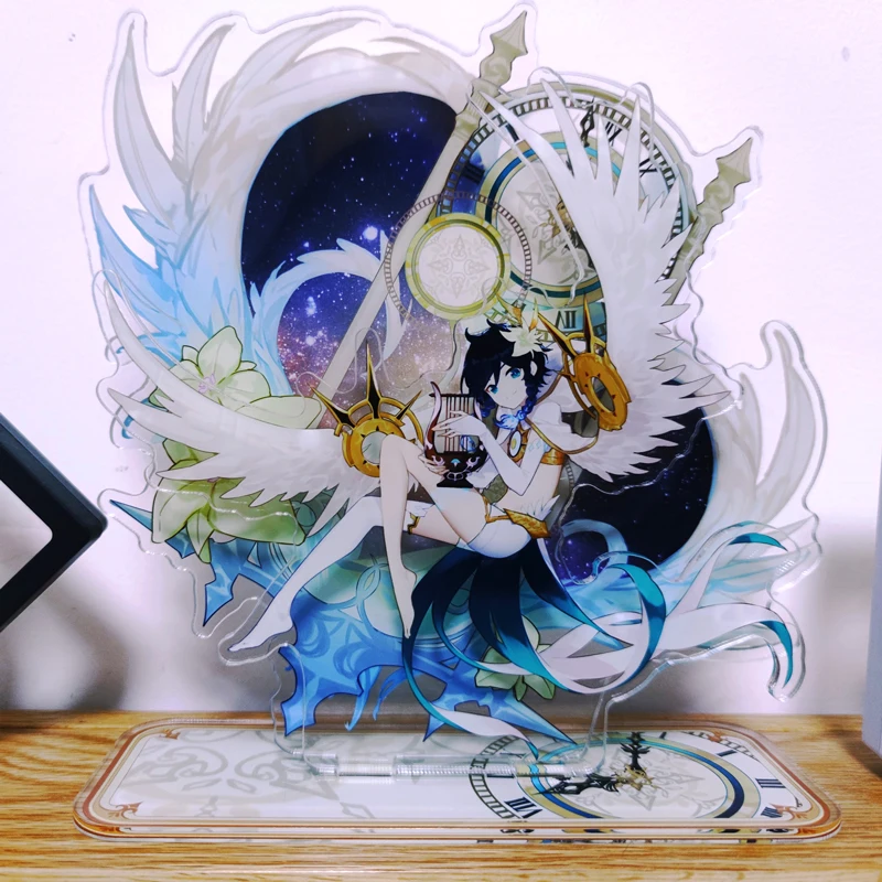 

20cm Game Impact Original God Outfit Venti Acrylic Figure Stand Angel Bell Starry Sky Stand Figure Model Gift For Avid Fans