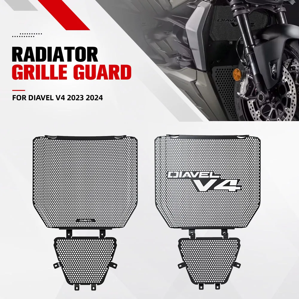

2025 For Ducati Diavel V4 2023 2024 Motorcycle Accessories Aluminum Radiator Guard Grille Cover Protector Protection DiavelV4