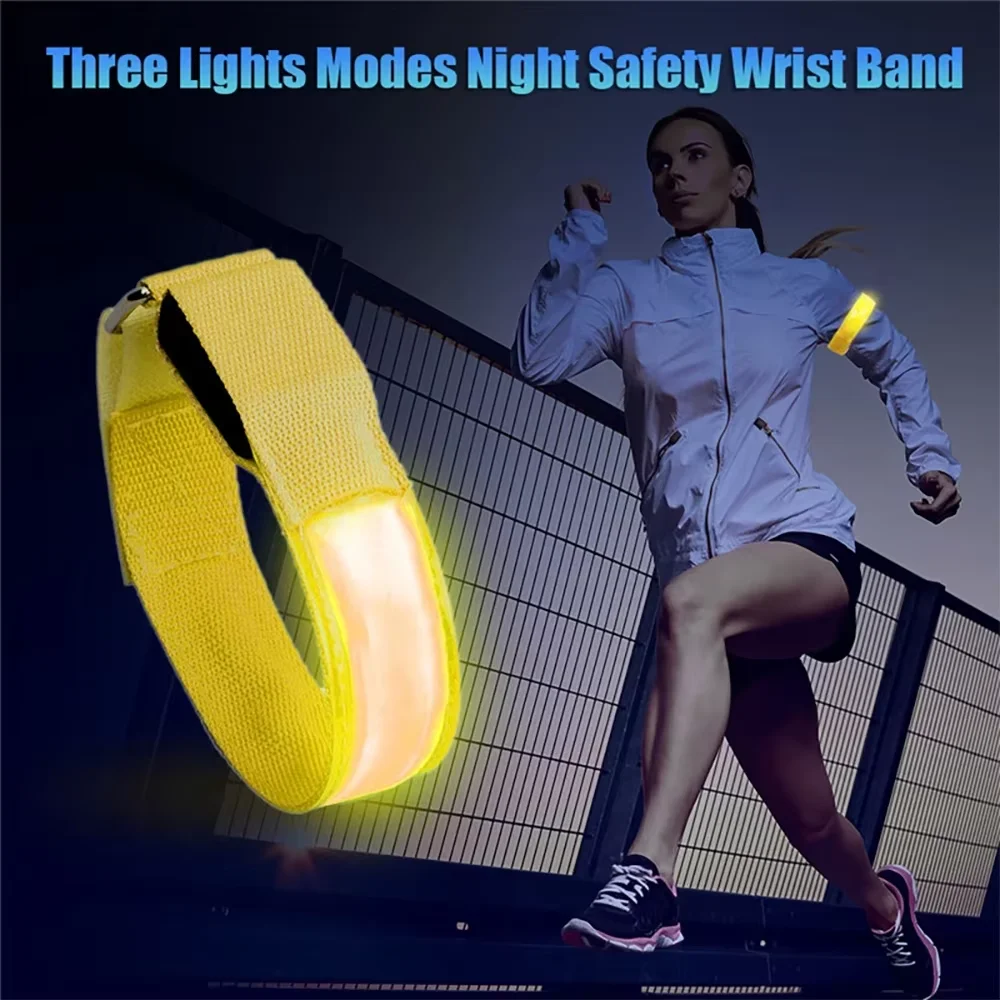 USB LED Light Strap Wrist Slap Armband Ankle Running Riding Glow Outdoor Sports Night Running Light Safety Charging Bracelet