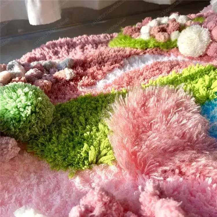 

[Material package] Moss carpet hand-woven DIY handmade gift homemade carpet bedroom living room bay window mat