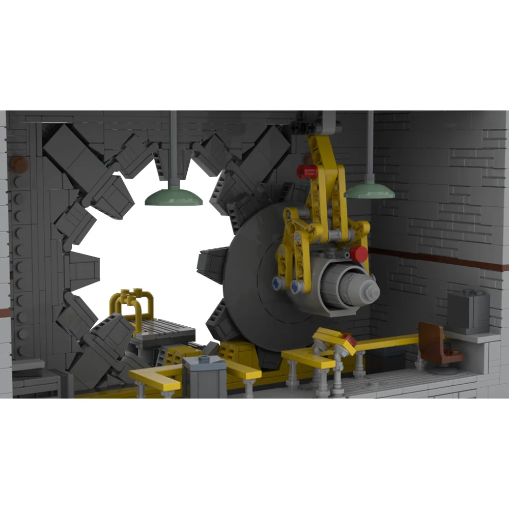 MOC ทหาร Vault-Teck Vault ประตู MINI City Gate เกม fallouted อาวุธ Defense ฐาน House Building Blocks อิฐ DIY ของเล่นของขวัญ