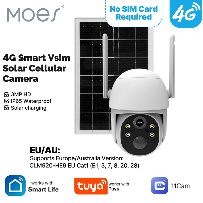 

Tuya Smart 4G Solar Security Camera Outdoor,No SIM Required,Solar Charging IP camera,3MP,Human Detection,Security Protection