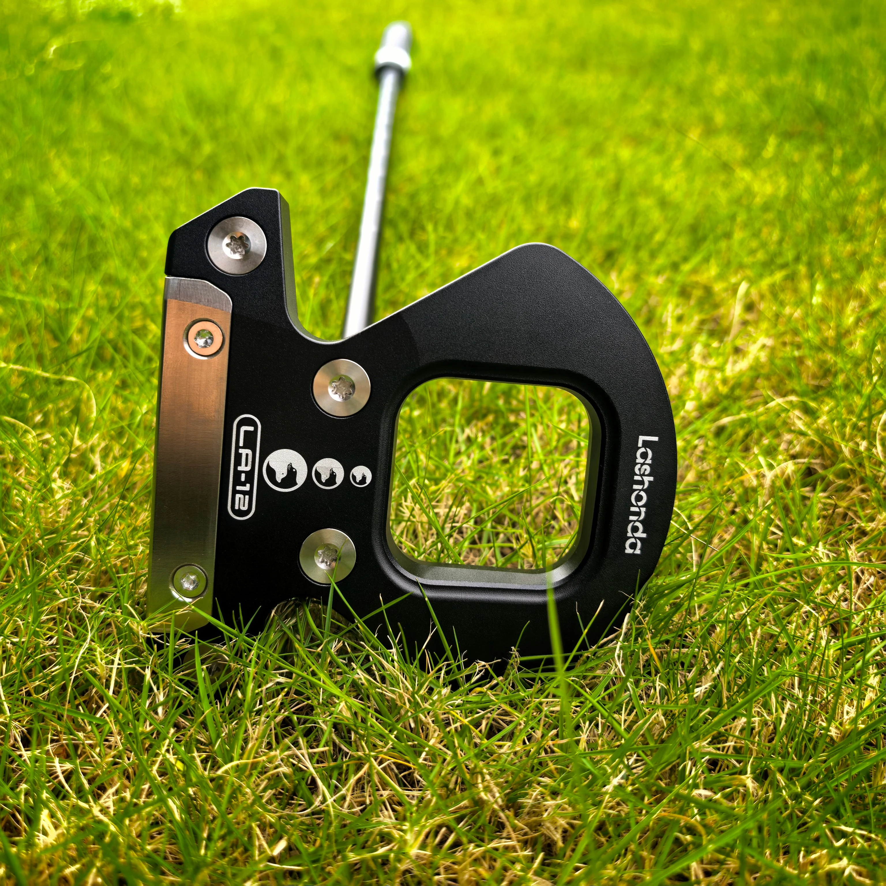 Lashonda LA-12 Golf Square Hole Putter, Large Head, Auto Ball Pick-up, Zero Torque, High MOI Forgiveness, Aluminum Head with Sta