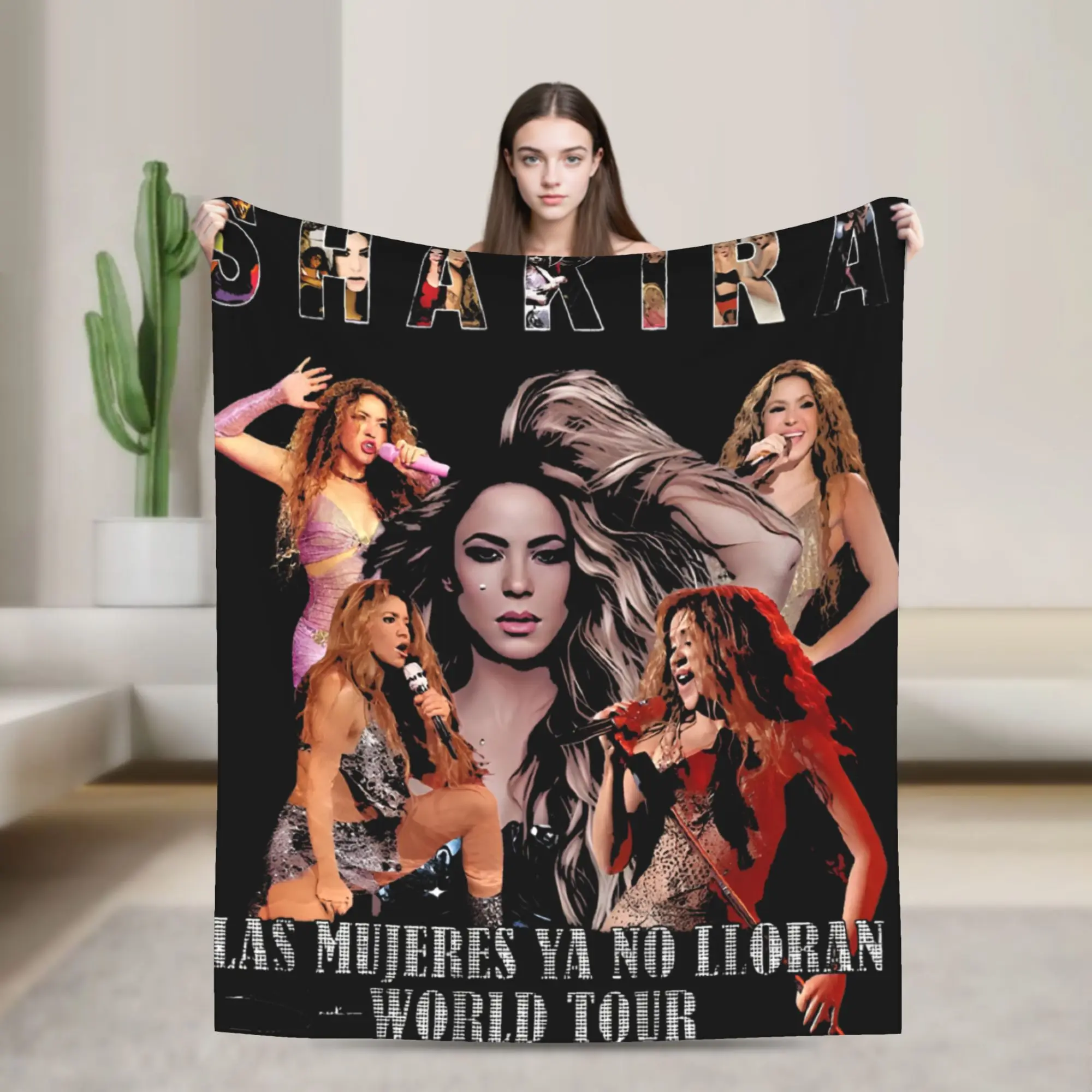 Shakiras Colombialas mujenres ya no lloran Blanket  Flannel Funny Warm Throw Blankets for Coverlet Spring/Autumn