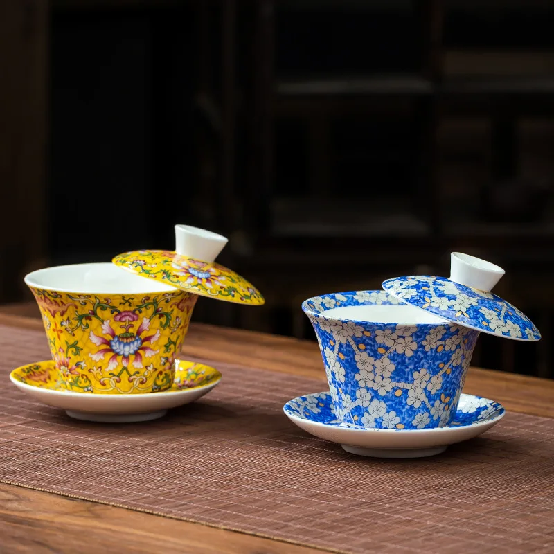 Hovering Blue and White Porcelain Covered Bowl Large Tea Maker Kung Fu Tea Set Accessories Chinese Porcelain Teacup Gifts Gaiwan