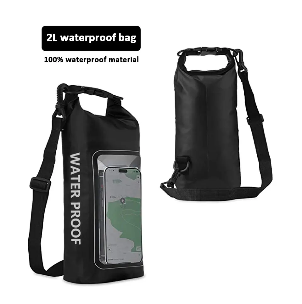 2L/5L Wasserdichte Trockentasche mit Touchscreen, Schwimmen, wasserdichte PVC-Tasche, Rafting, schwimmende Outdoor-Sporttasche, Aufbewahrungstasche für Surfbrett und Kajak – Detail 10