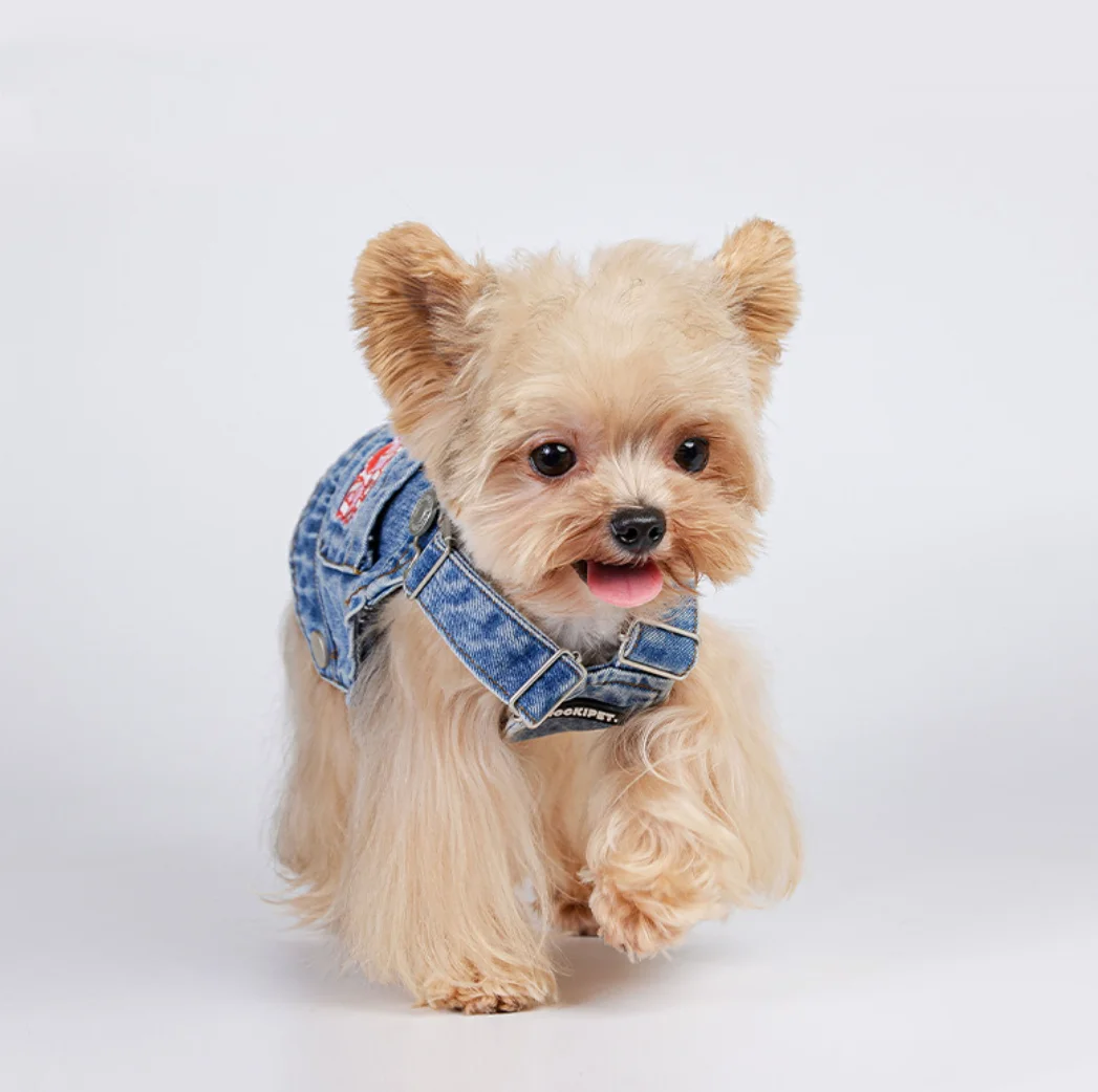 Sweet jeans Vest 2024 summer clothing Pet Cat dog Clothes for Puppy Small medium dog chihuahua french bulldog apparels