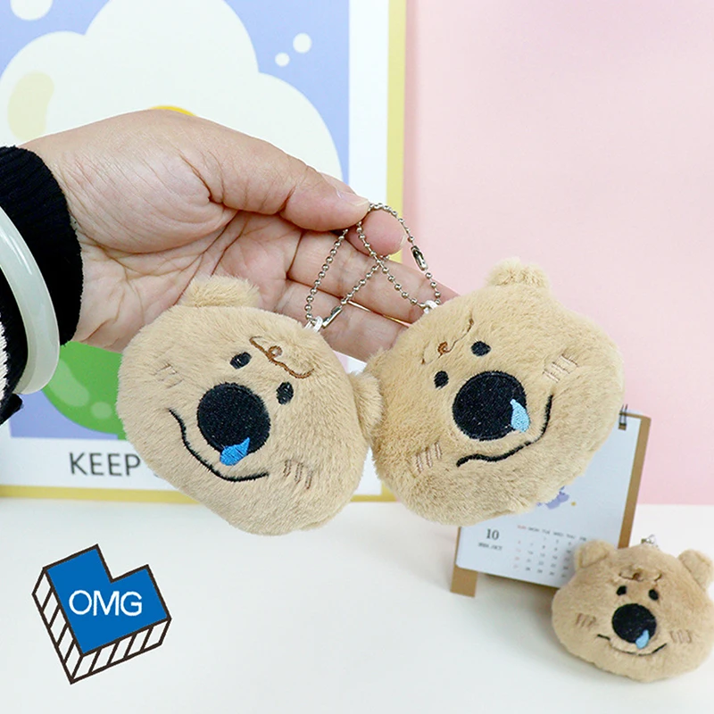 Cute Creative Plush Snot Bear Doll Toy Bead Chain Keychains Cartoon Bear Funny Keychain Bag Pendant Hanging Ornament Couple Gift