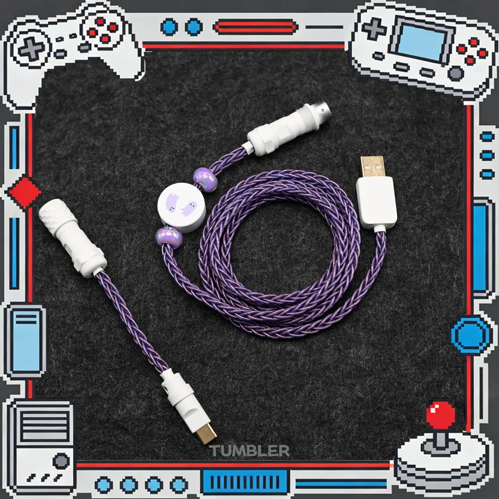 Tumbler Studio Halloween Purple Single Crystal Copper Wooting Magnetic Switch Custom Mechanical Keyboard Aviator Cable