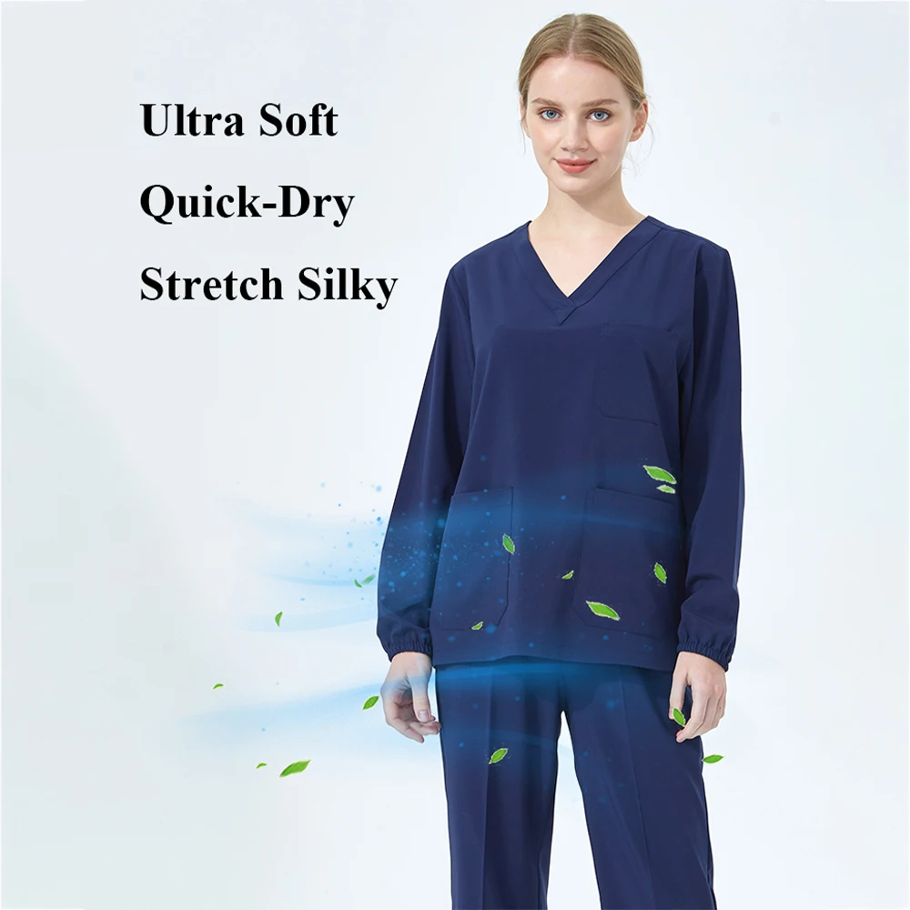 Schnellt rocknende Sport medizinische Uniformen Pflege Peelings Butter Soft Stretch Arzt Krankens ch wester Outfit Peeling Set Sanitär Arbeits