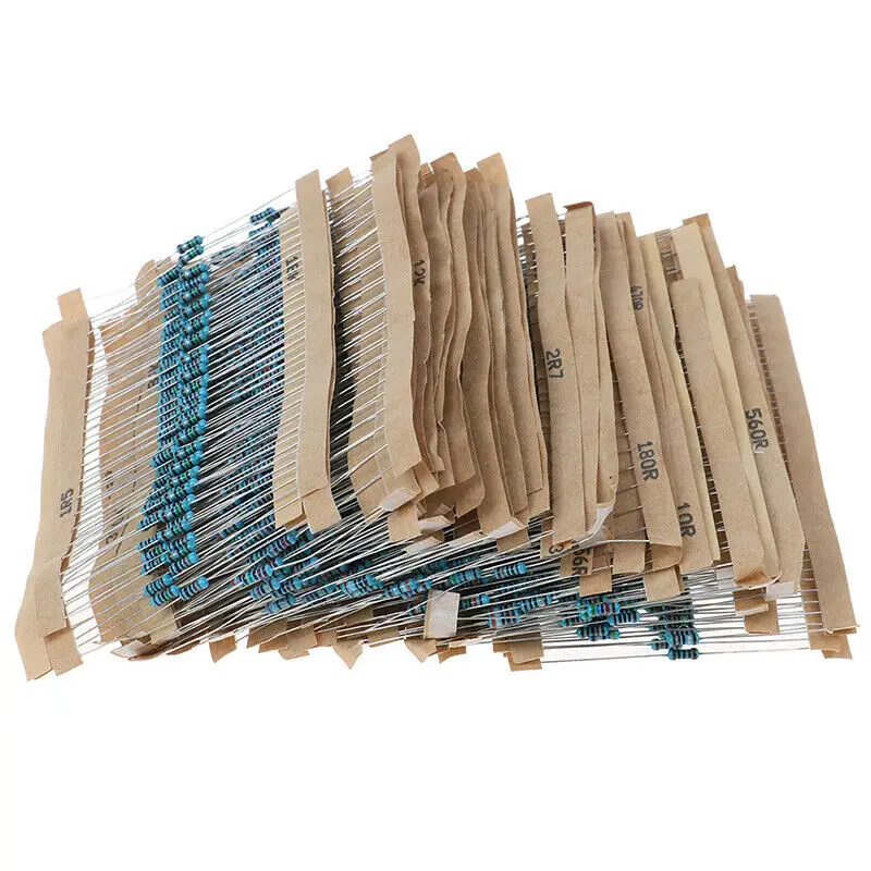 1460pcs/set 73 Kinds 1/4W Resistance 1% Metal Film Resistor Pack Assorted Kit 1K 10K 100K 220ohm 1M Resistors 1460pcs/set