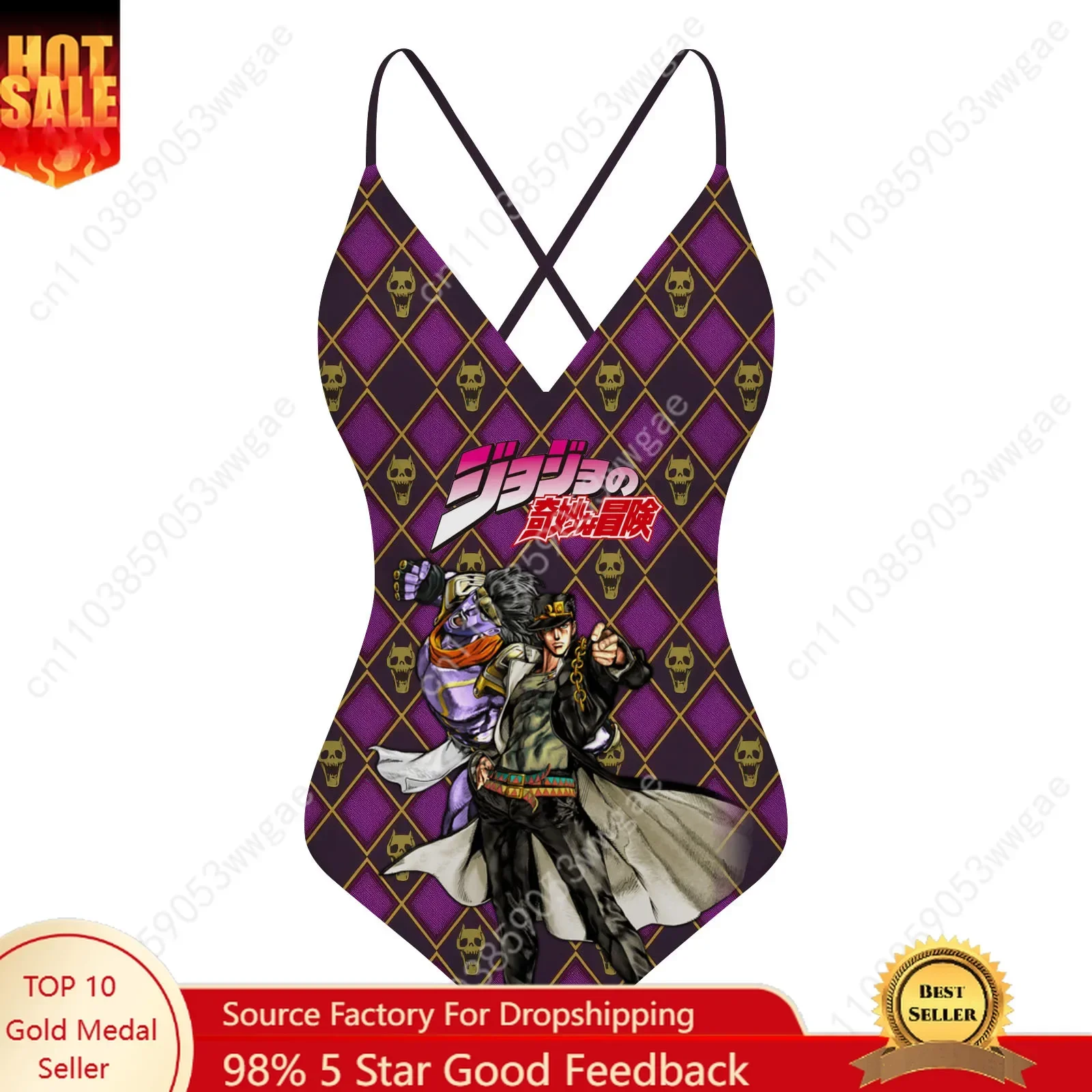 Jojo V-neck Halter Back Swimsuits Womens Bathing Suits Personalized Bikini Pool Beach Sexy Swimwear Cartoon Customized Beachwear