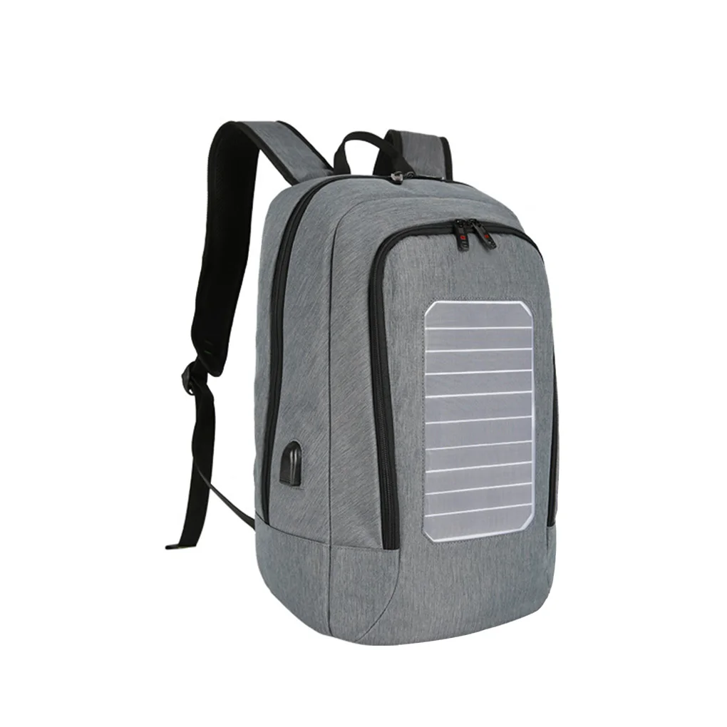

Backpack with USB Charging Port Solar Fishing Backpacking Climbing Outdoor School Shoulder Bag Waterproof Rucksack