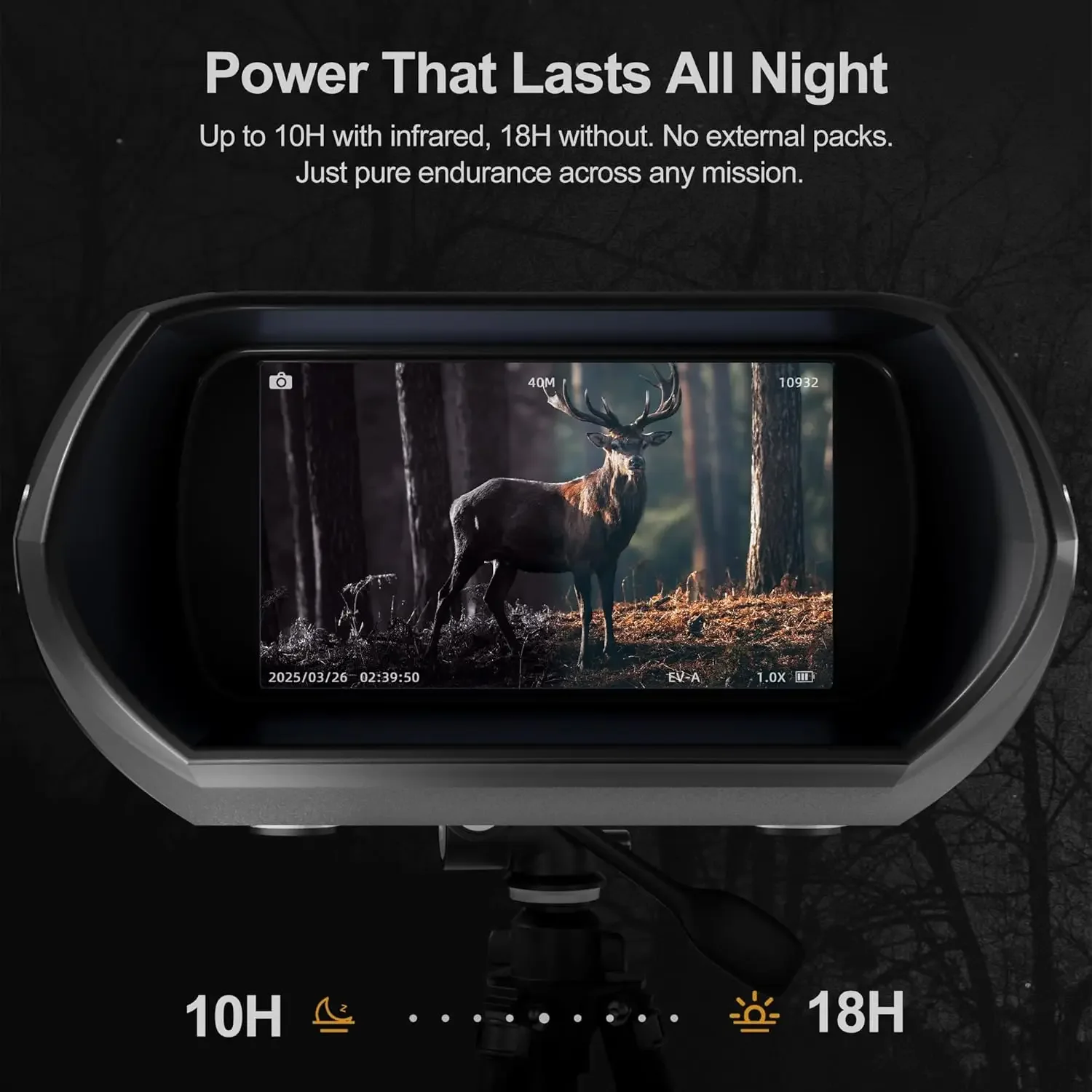 نظارات Night Thunder X3 للرؤية الليلية - مناظير رؤية ليلية بدقة 4K AI للبالغين مع صورة 40 ميجابكسل
