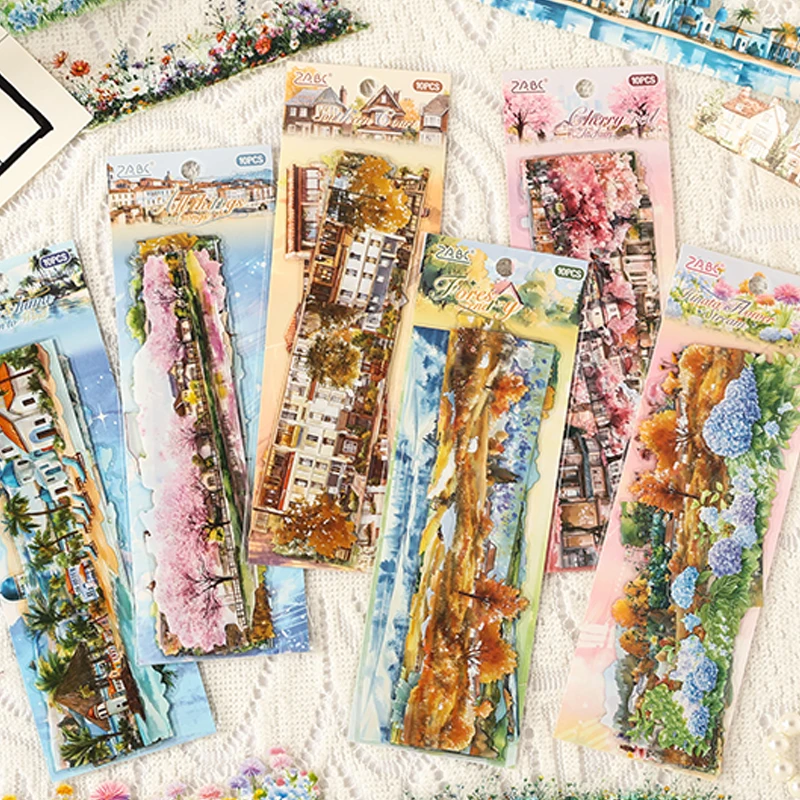 

60pcs Grass and Scenery Theme Sticker Pack Handbook Material Collage DIY Journal Picture Album Photo Frame Scrapbook Calendar