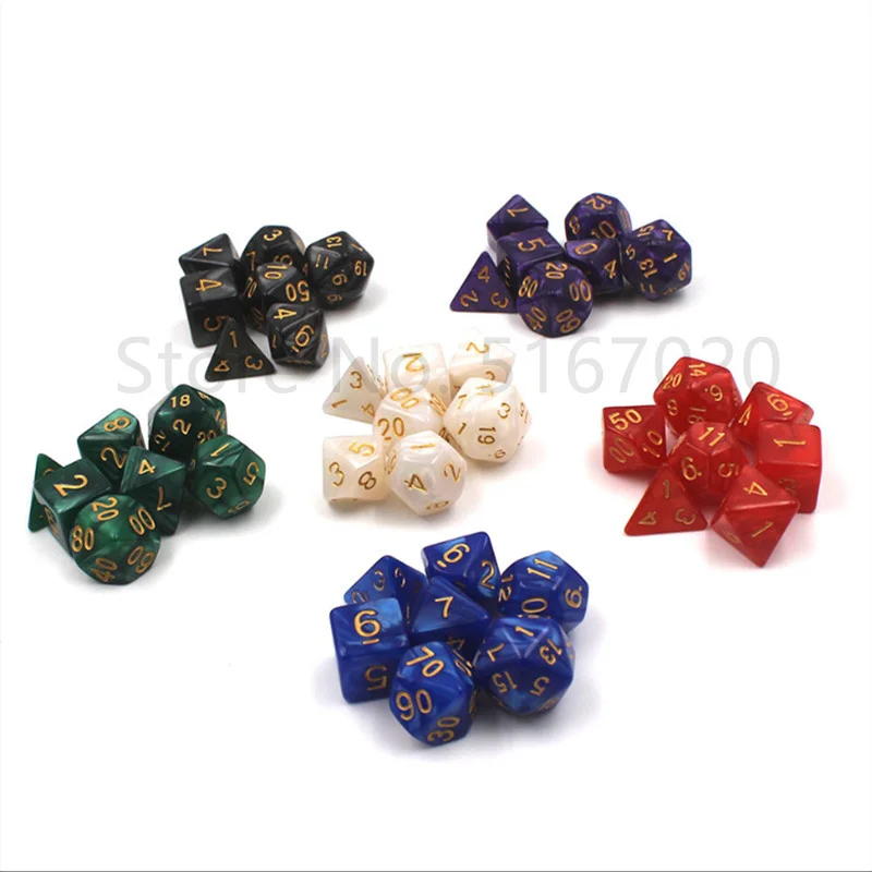 Dice Set Chessboard Game Roll Dice Polyhedron Dice Set DND Chessboard Game Accessories Amazing Colorful Effects