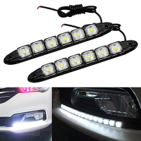 2X Daytime Running Lights Car Drl Led DC 12V White COB Fog Bulb Flexible Silicone Auto Turn Signal Reverse Brake Trunk DayLight