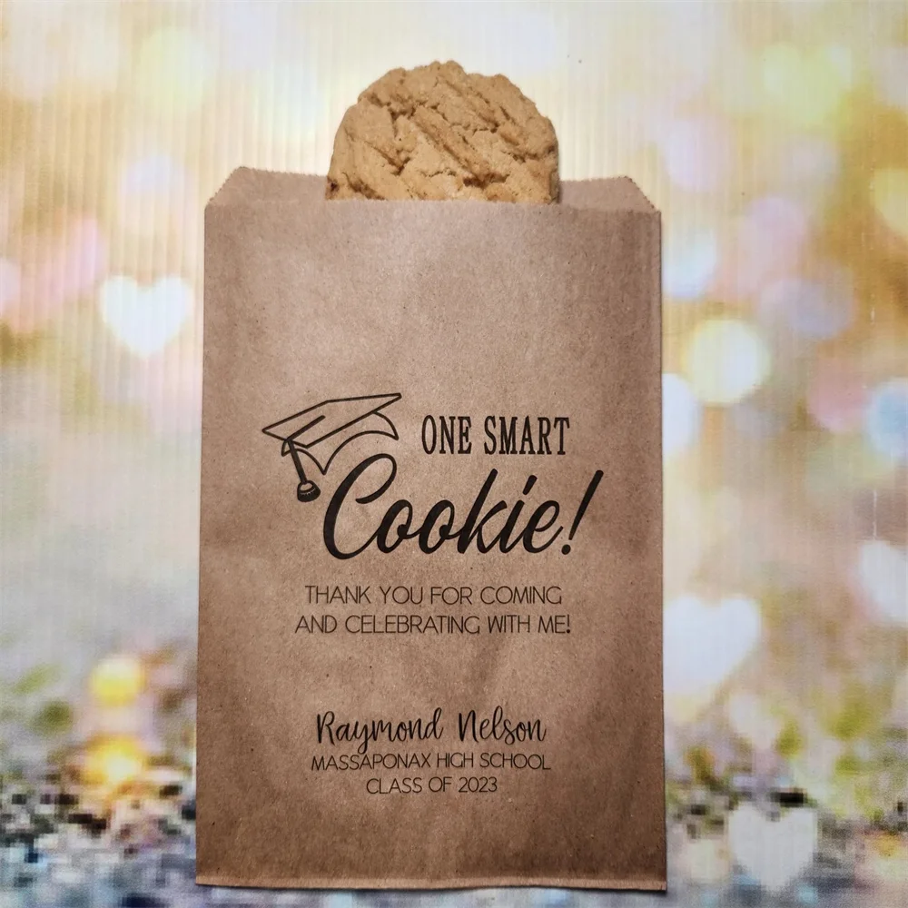 

50 Graduation Cookie Bag, Graduation Favor Bags, Class of 2023, Cookie Bag, To-go Goodie bags, Treat Bags, One Smart Cookie Bag