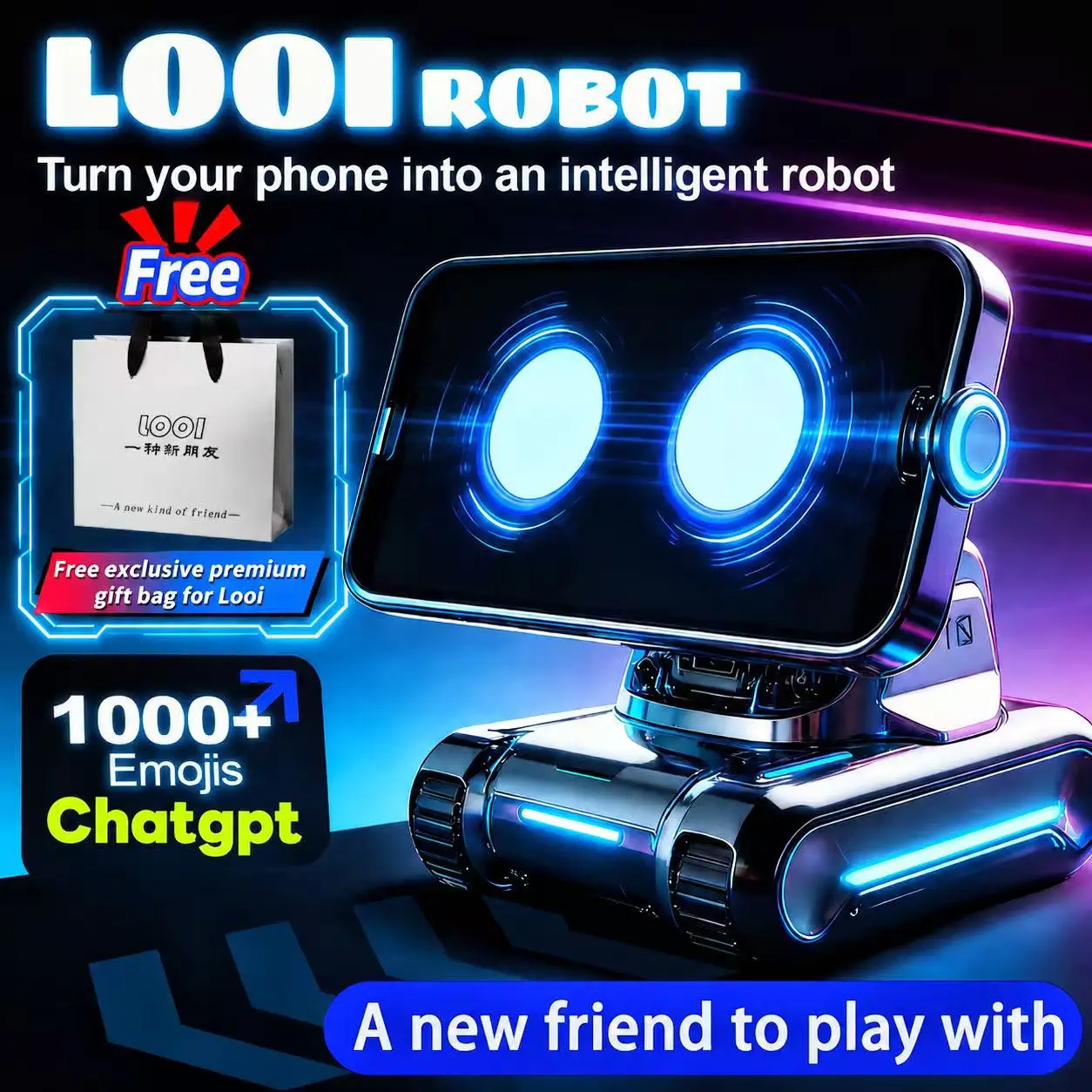 

Looi AI Smart Robot, digital pet, desktop toy, emotional companion, interactive toy and gift suitable for children and adults