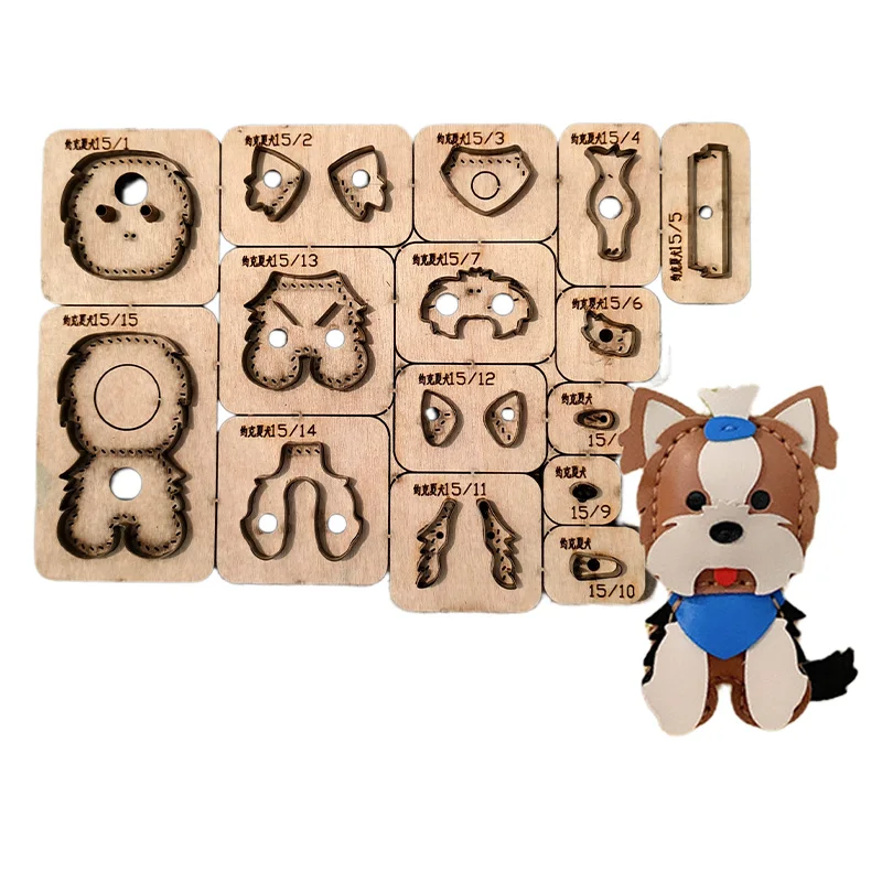 Yorkshire Terrier Pendant Bag Keychain Hanger Cutting Mold, Leather Cutting Tools, Japanese Steel Knife Wooden Mold Tools