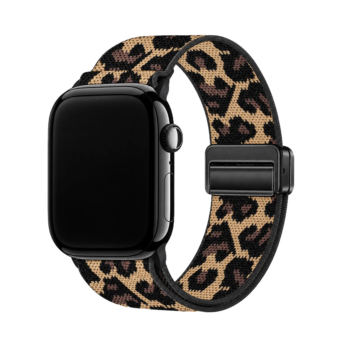 Magnetic Strap for Apple Watch Ultra4/3/2 49mm Series 12/11/10 42mm 46mm Leopard Nylon Band Correa For Iwatch9 8 7 45mm SE3 44mm