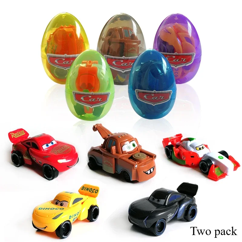 Cars Lightning McQueen Transformation Toy Egg McQueen Plate Flange High Fun Egg Car Boy Gift Alloy Car Model Anime Peripherals