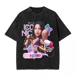 Emilia Mernes MP3 Washed T Shirt Male Music Awesome Cotton T Shirts Summer Breathable Novelty Tees Simple Oversized Clothing