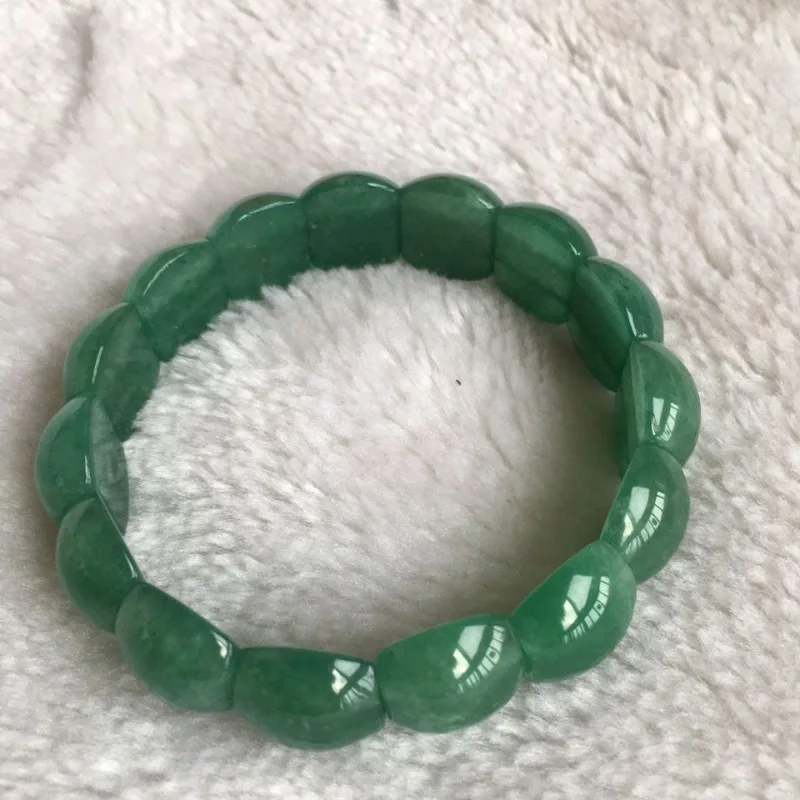 

Natural A-grade Dongling Jade Hand Row Crystal Clear Fashionable Atmosphere Emerald Green Jade Women's Bracelet