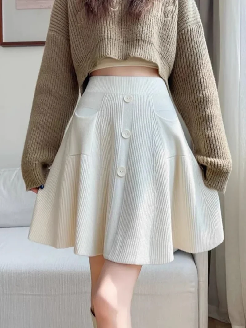 

Women's High Waist Knitted Skirt Casual Stretchy Short Skirt Spring Autumn W2060