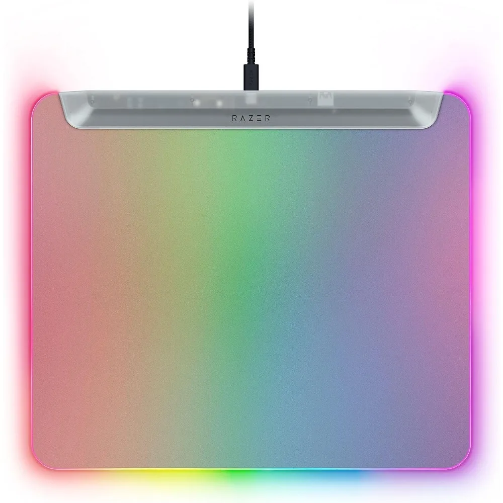 Illuminated RGB Gaming Mouse Mat: 15 Zone Lighting, USB Port, Detachable Cable, Micro Textured, Anti-Slip