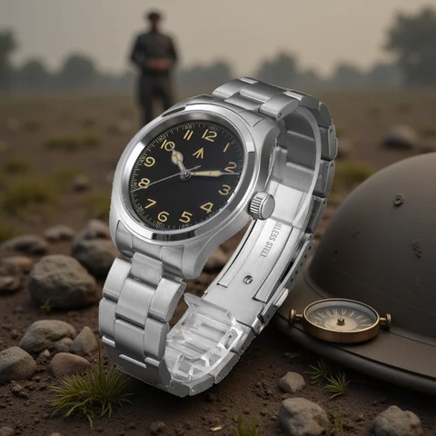 Militado ML08 Military Watch VH31 Quartz Movement Double Sapphire Crystal C3 BGW9 Luminous 10Bar Waterproof 38mm Vintage Watch