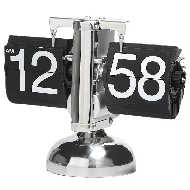 

Digital Clock Desktop Retro Auto Flip Clock Internal Gear Operated Operated Quartz Home Decors