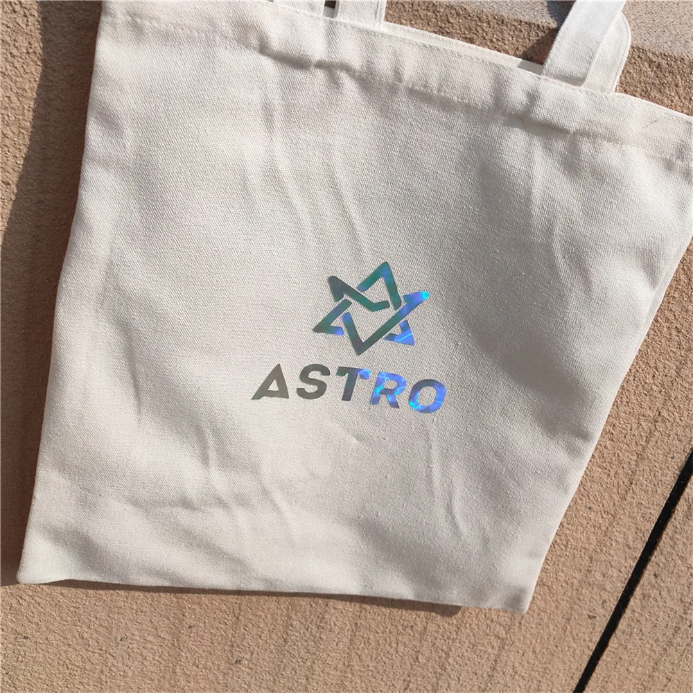 KPOP ASTRO Laser Printing Canvas Shoulderbag Eunwoo Jinjin Fashion Travel Camping Shopping Bags Boys Girls Fans Birthday Gifts