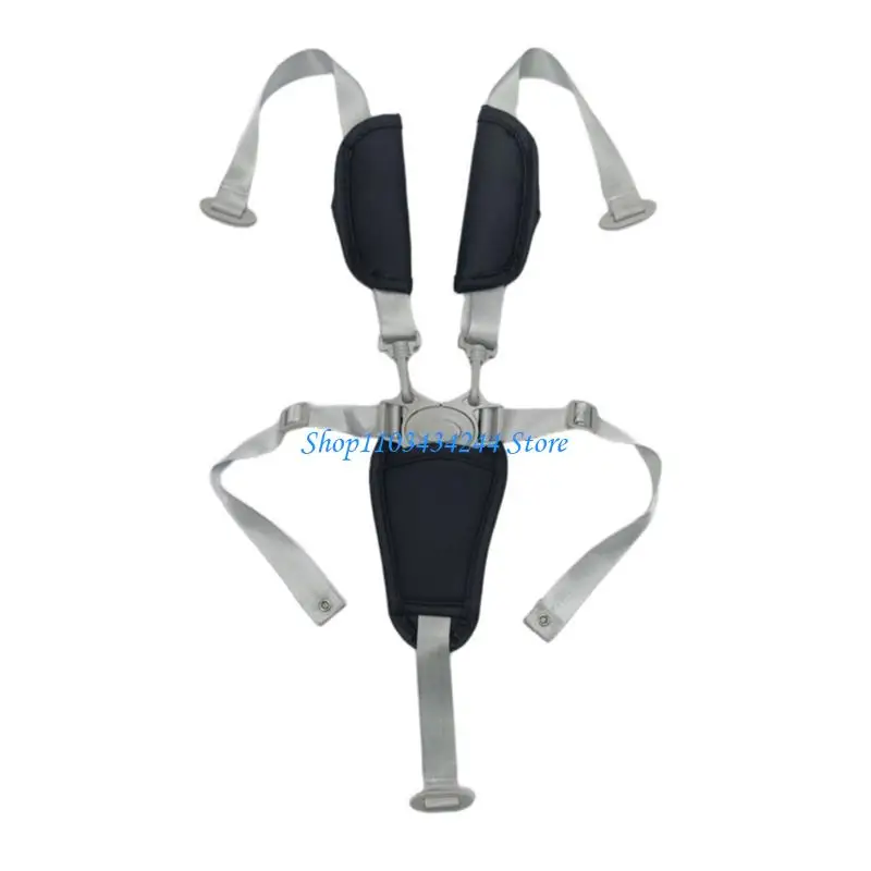 حزام أمان من جلد البولي يوريثان الناعم للكراسي العالية قابل للتعديل بحزام 5 نقاط لمقعد تغذية الرضع وعربات الأطفال ملحقات عالمية #1