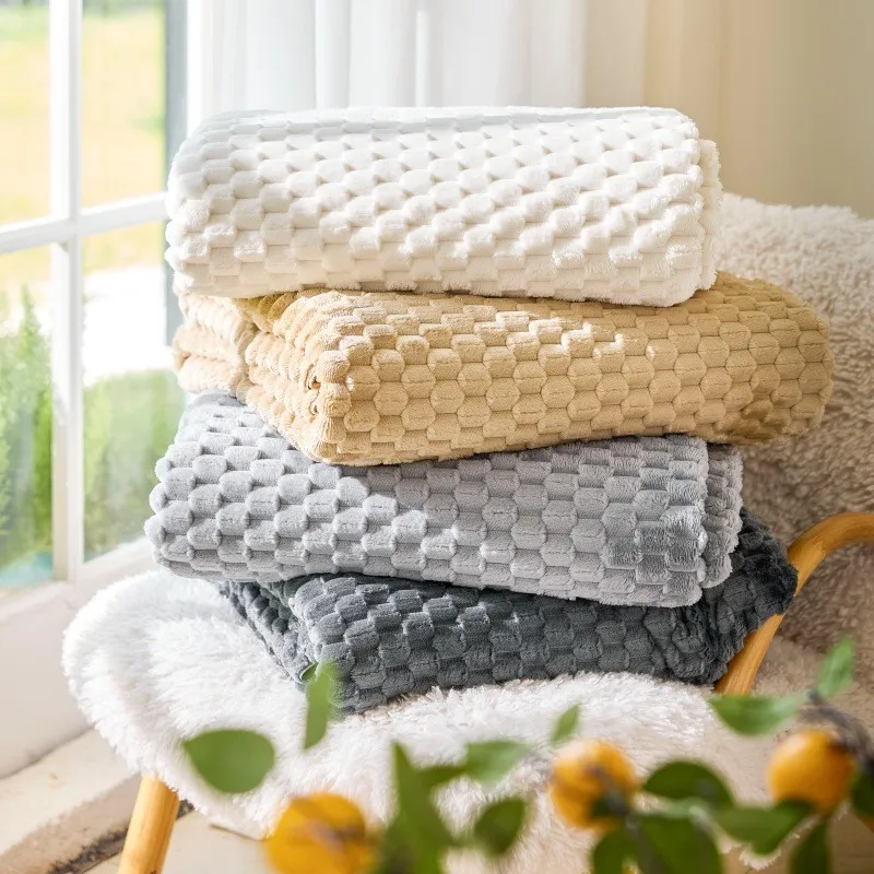 Solid Color Plush Sofa Cover Universal Anti Cat Scratch Seat Towel One Piece Full Coverage Blanket Cushion Home Decor