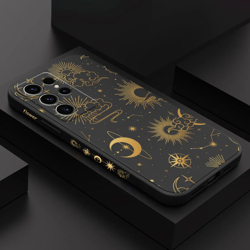 Etui na telefon Golden Starry Sky do Samsung Galaxy S25FE S24 S23 S22 S21 S20 S10 Ultra Plus FE Note 20 Ultra 10 9 Plus Cover