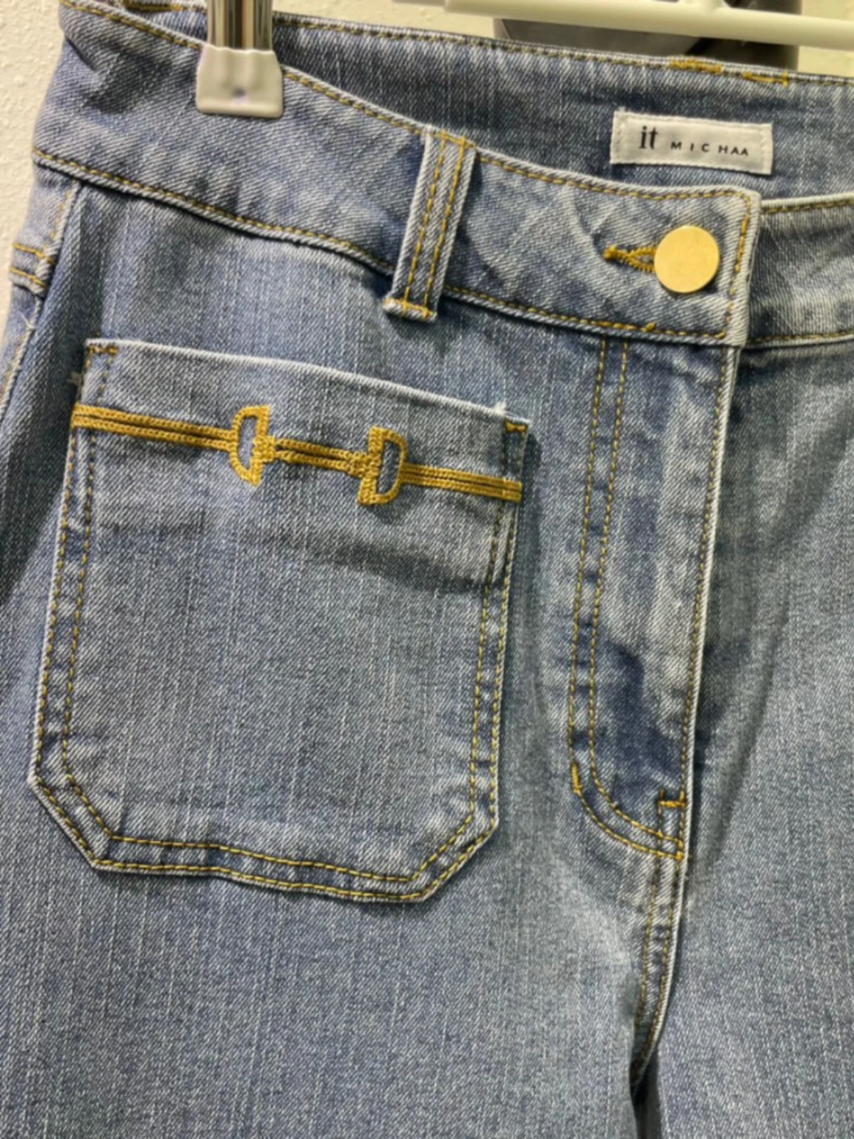 

Elastic Wide Leg Flared Jeans mid High Waist Slimming Versatile Long Pants Autumn 2024 l Waist Denim Blue Long Jeans