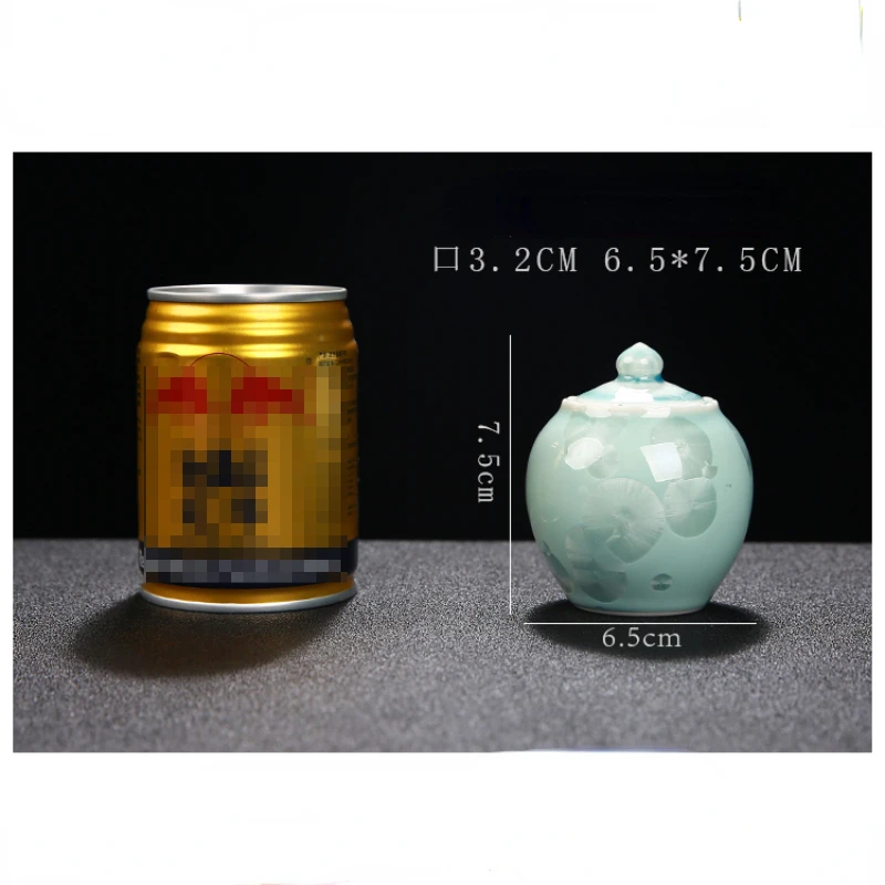 Crystal Glazed Ceramic Pet Urn Can Cover, Tin Foil Wrapping, Strong Sealing and Polishing the Bottom