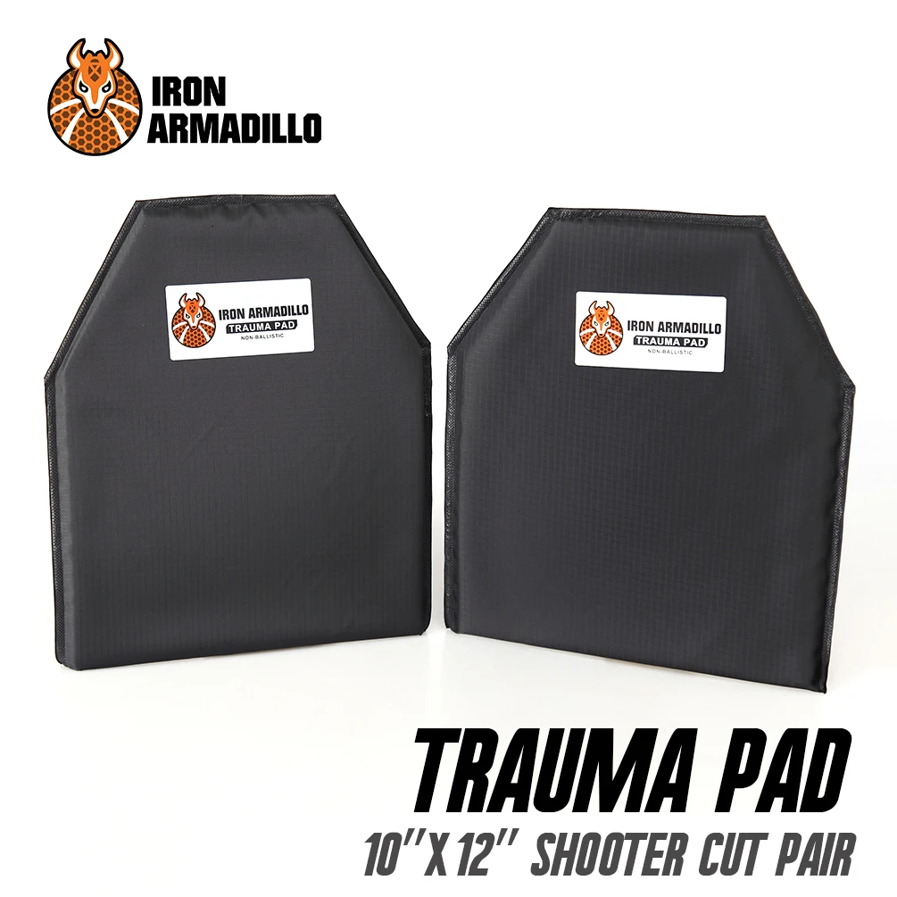 Iron Armadillo Armor Blunt Force Trauma Pad NON-BALLISTIC 10"X12"  Not Bulletproof Pair