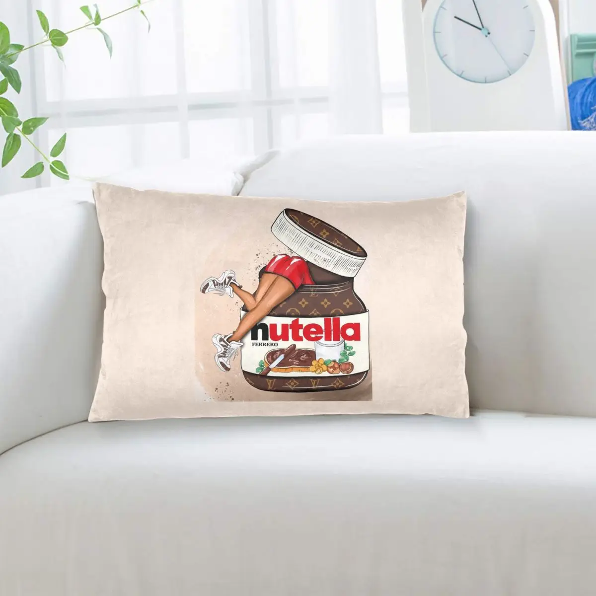 Nutella Cutie Rectangle Pillowcase Cushion Cover Decorative Bedroom Bed Home Comfort Throw Pillow