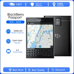 Blackberry Passport Q30 Q30-1 Q30-3 Refurbished-Quad Core LTE 3GB RAM 32GB ROM 13.0MP BlackBerry OS Cell Phone Good Condition