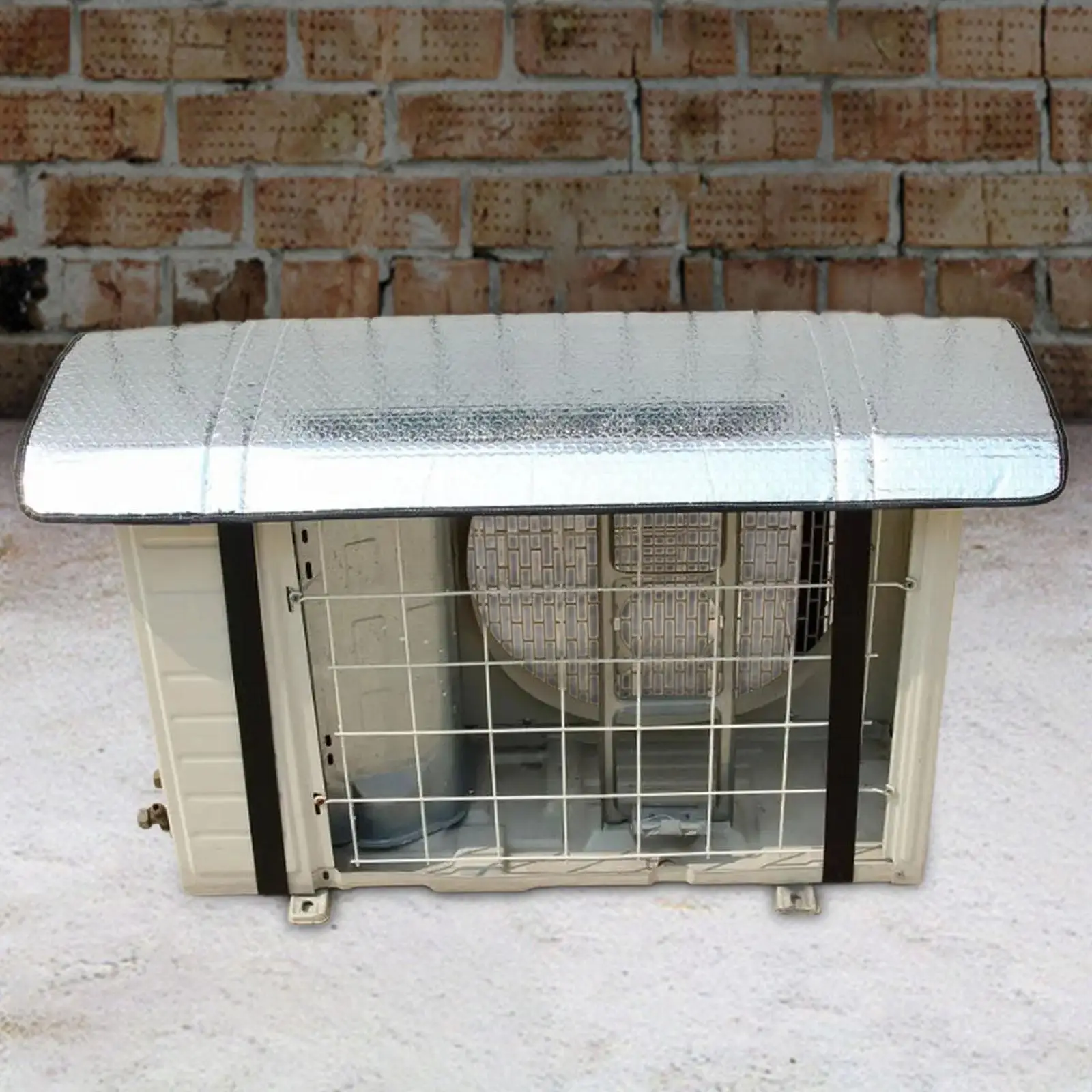 Window Air Conditioning Insulated Cover Summer Aluminum Film Waterproof Sunproof Dust Guard with Strap Design for Stable Fit